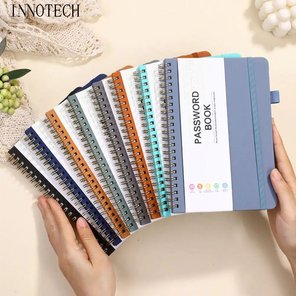 

With Alphabetical Tabs Pocket Password Keeper Book A6/B6 Size Coil Book Password Keeper Notebook Strap Saving Website Logins