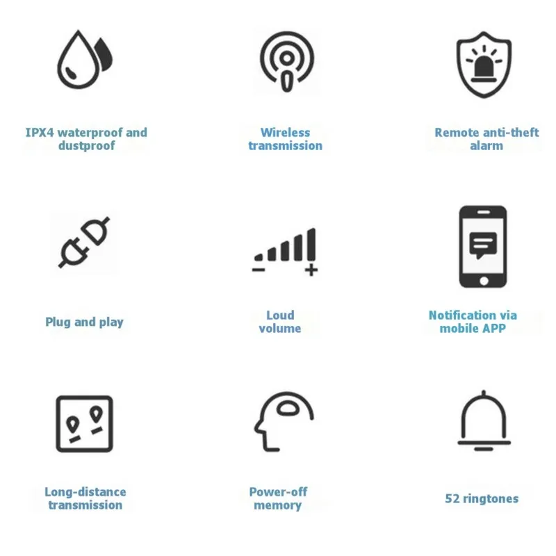 

LXYB18B Doorbell Wireless Home Smart 433 Dingdong High Volume Caller Home Electronic Ringer 1-To-2 EU Plug