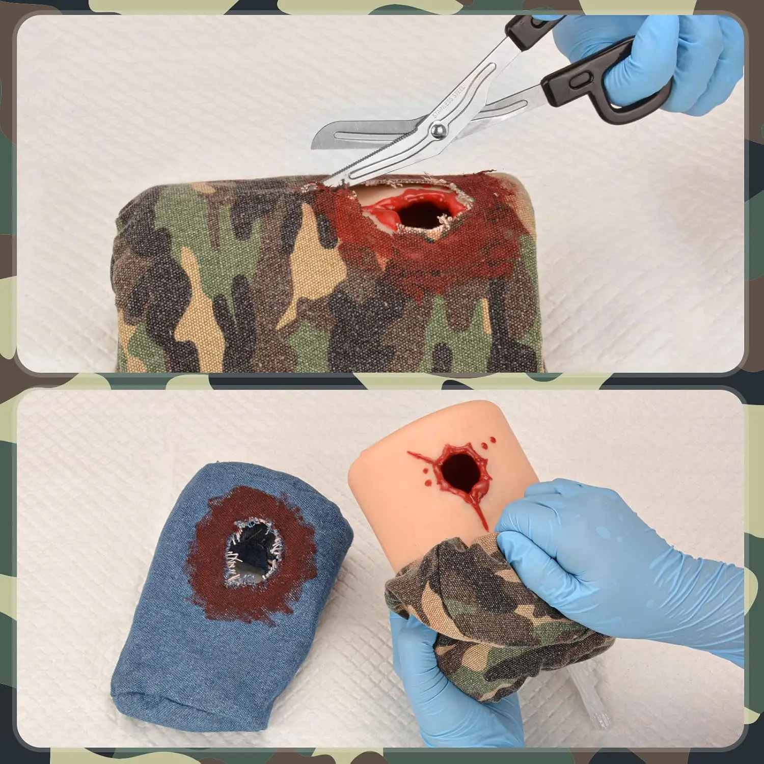 Reusable Bullet Wound Packing Trainer Model Kit Simulate Thigh Stop The Bleeding Bleed Control for Medical Emergency Training view 3