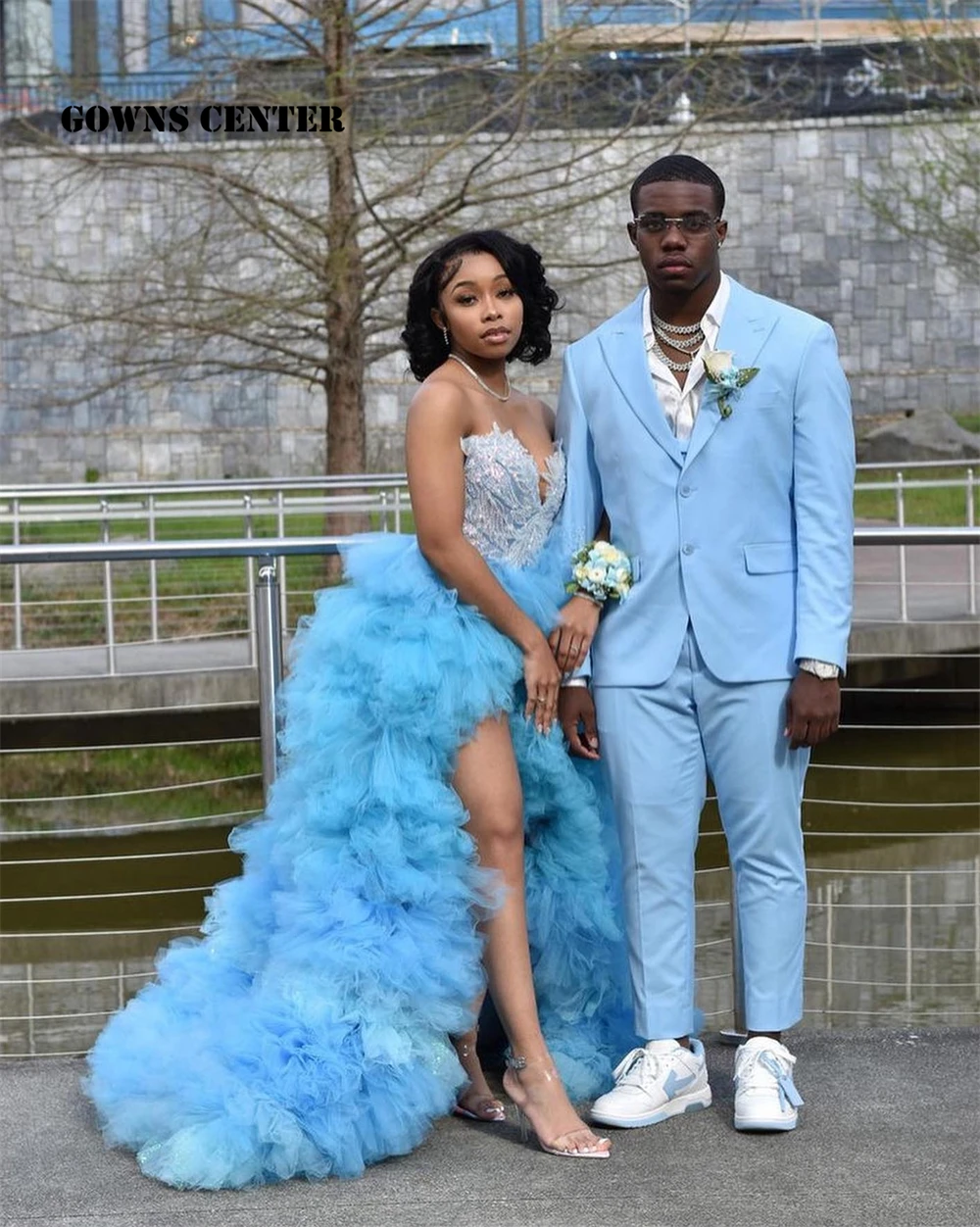 Light Sky Blue Prom Dresses 2024 For Black Girls Tulle Pleat Formal Occasion Gowns Sweetheart Wedding Party Dress Customized