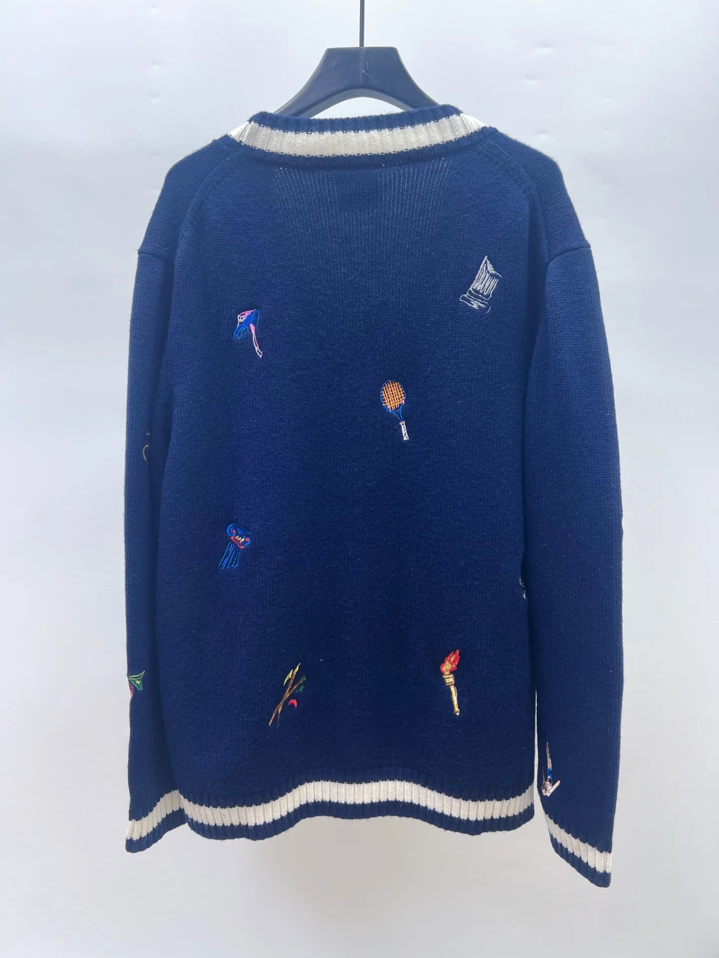 2025 Best Version Embroidery Women Men Sweater Cardigan Coat Oversized Men Casual V Neck Pocket Sweater Jacket