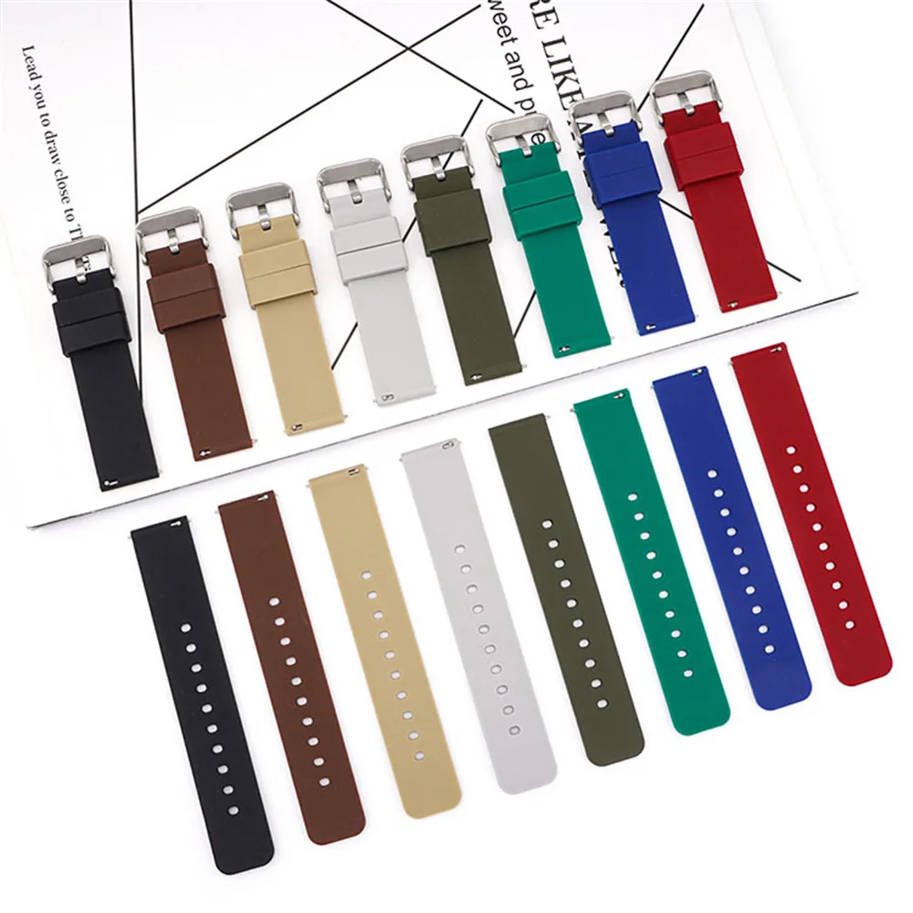 Gelang tali silikon Samsung Galaxy Watch, 14mm 16mm 18mm 20mm 22mm 24mm pelepasan cepat untuk Samsung Galaxy Watch 5 4 Active 2 Huawei GT 2/3 Band