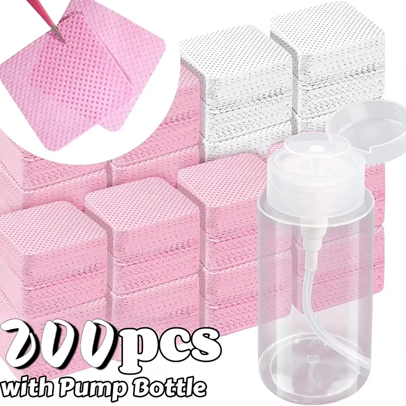 ผ้าเช็ดทำความสะอาดเล็บแบบไม่เป็นขุย ผ้าเช็ดทำความสะอาดเจล แผ่นเช็ดล้างยาทาเล็บแบบไม่มีอะลูมิเนียม ขวดแยกสำหรับอุปกรณ์ทำความสะอาดเล็บเพ้นท์เล็บ