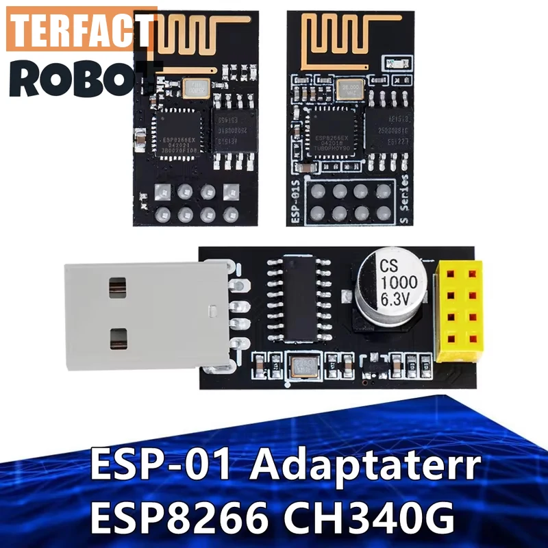 ESP01 Programmer Adapter UART GPIO0 ESP-01 Adaptaterr ESP8266 CH340G USB to ESP8266 Serial Wireless Wifi Developent Board Module