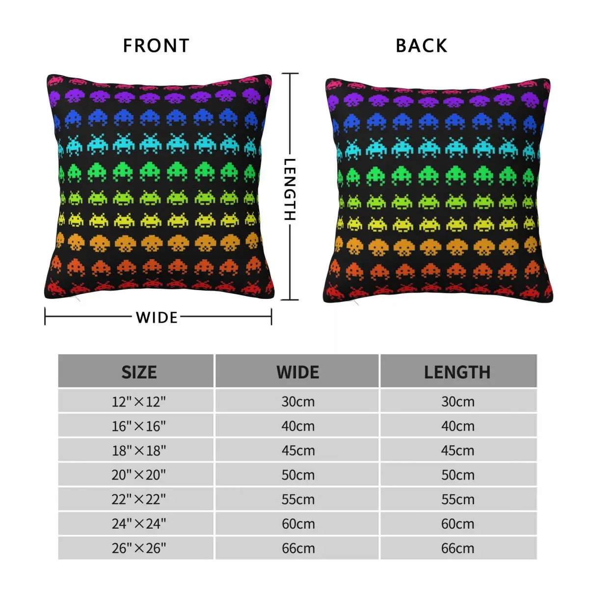 Space Invaders Square Pillowcase Polyester Linen Creative Zip Decor Throw Pillow Case Bed Cushion Case