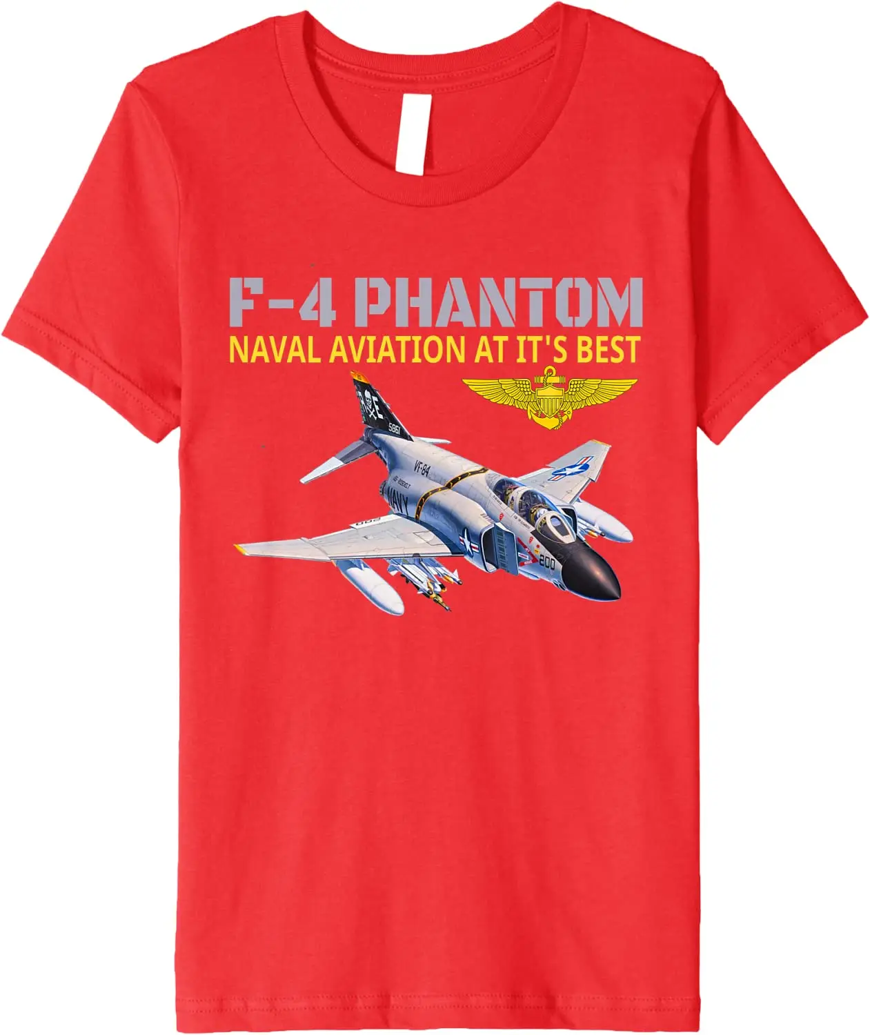 Naval Aviation F-4 Phantom Jet Interceptor and Fighter-bomber T Shirt. New 100% Cotton Short Sleeve O-Neck Casual T-shirts