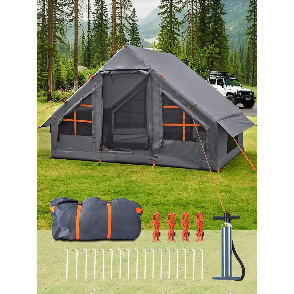 

Tents for Camping Easy Blow Glamping Tent with Hand Pump, Hot Tent Waterproof PVC Air Inflatable Tent House for Family Weeke