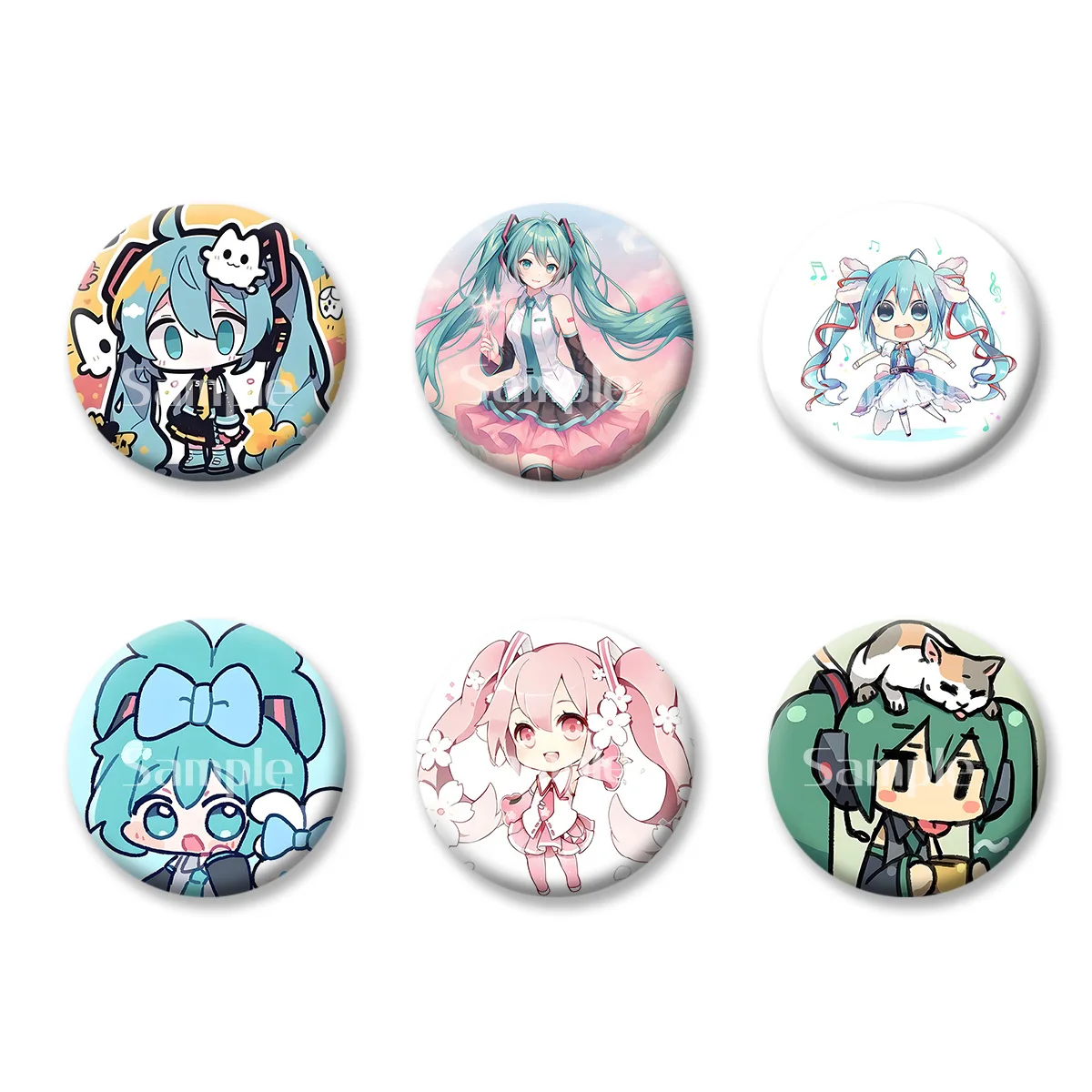 

Japanese Anime Cartoon Characters Cute Style Flash Badge Cards Souvenir Keychains Makeup Mirror Fridge Magnet ACG Accessories