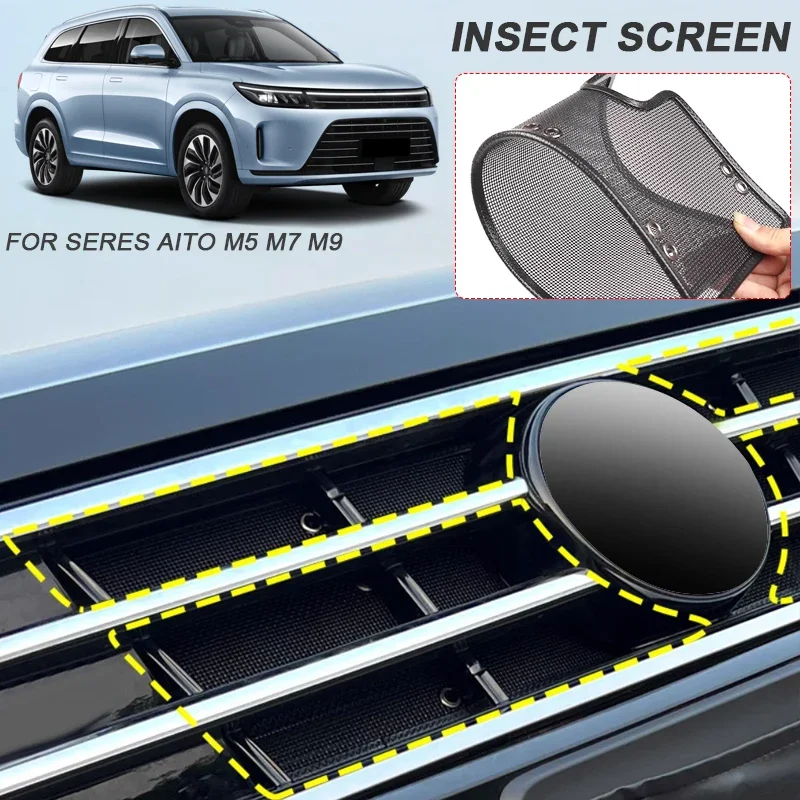 4PCS For SERES AITO M5 EV PHEV M7 M9 Car Insect-proof Air Inlet Protection Cover Airin Insert Net External Auto Accessory