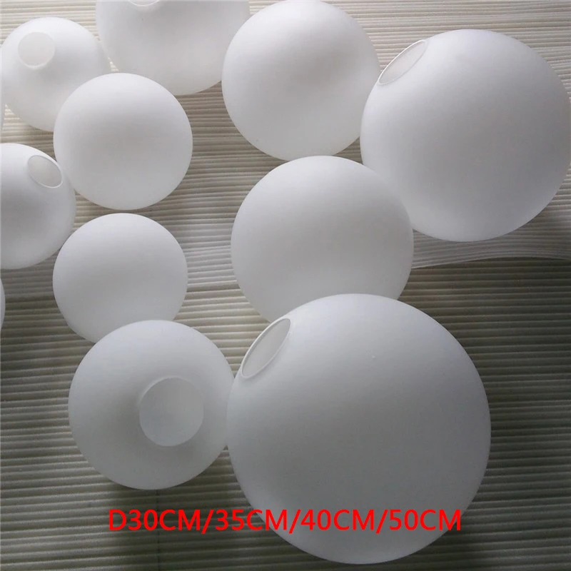 lampada de vidro branco sombra abajur globo leitoso lampada de encaixe d30 cm 35cm 40cm 50cm tampa redonda luz 01