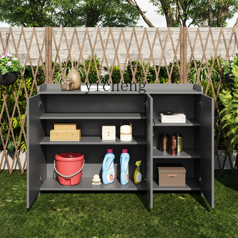 

HYS Alloy Storage Cabinet Household Cabinet Dining Side Cabinet Outdoor Balcony Outdoor Large Capacity