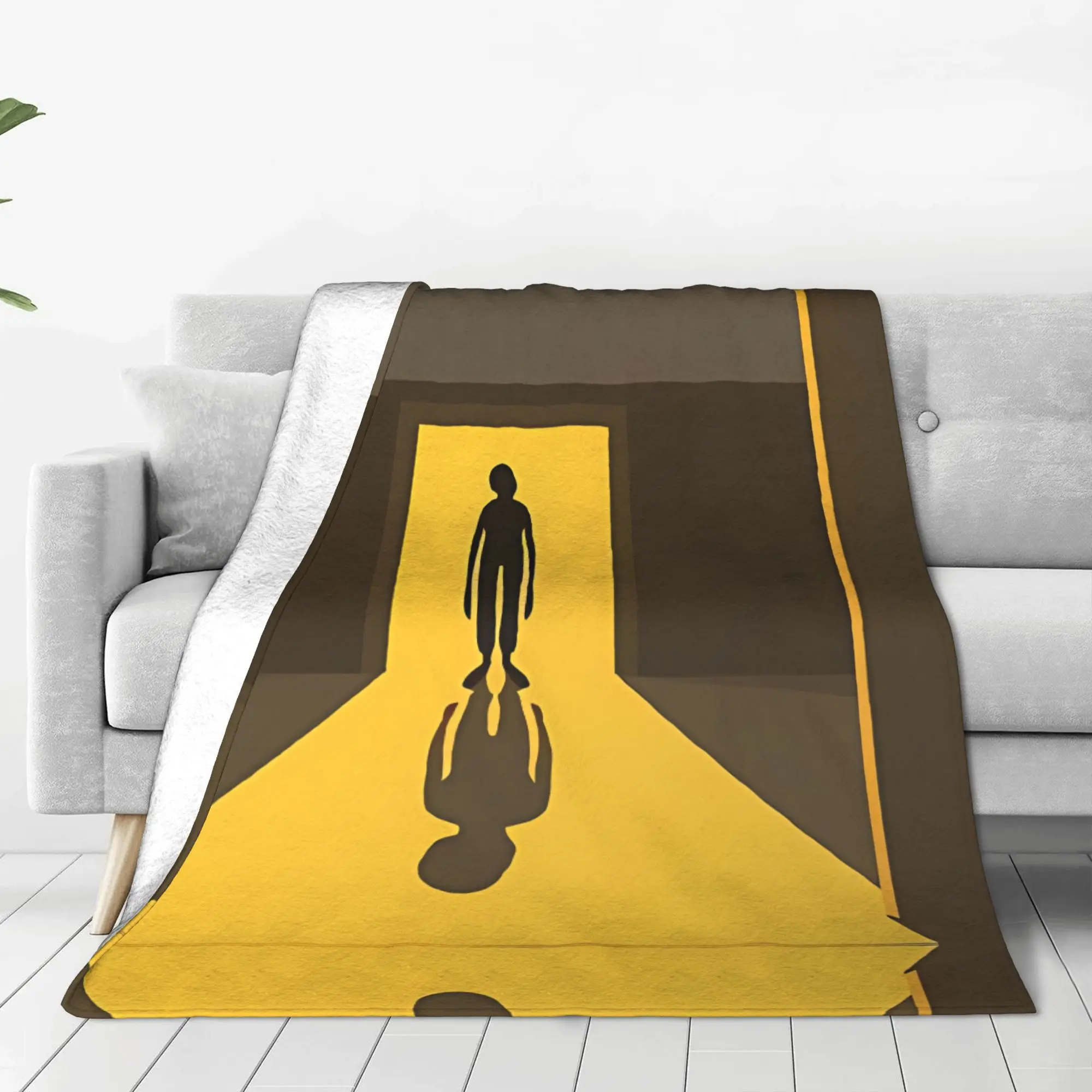1PC Home Cutecore A Figure In The Room Backrooms Blanket Super Cosy Plush Home Living Room Sofa Halloween