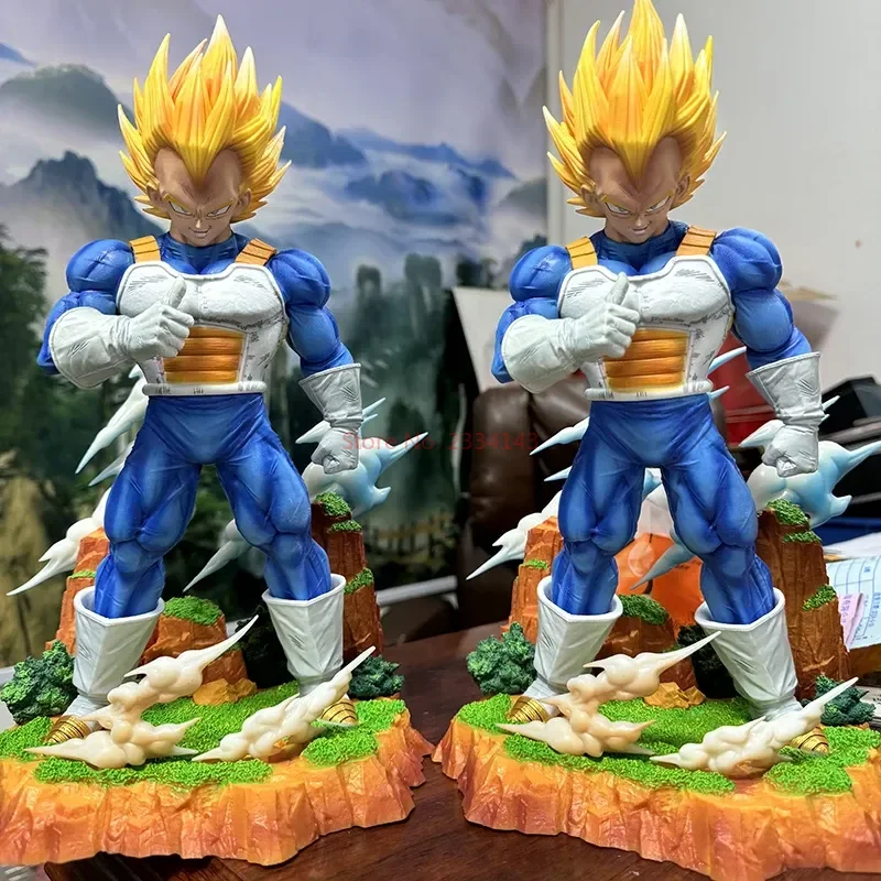 

36cm Dragon Ball Anime Figure Gk Vegeta Self Destruct Special Effects Super Saiyan Action doll Model Collectible kids Toy Gifts