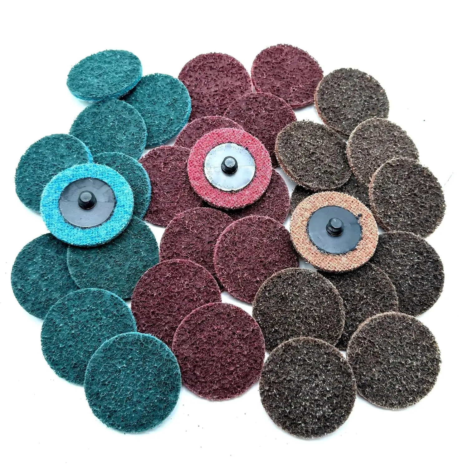 

30 pcs 2 inch Assorted Grits Abrasive Non Woven Nylon Quick Change Surface Conditioning Disc (Assorted Grit, 2 inch)
