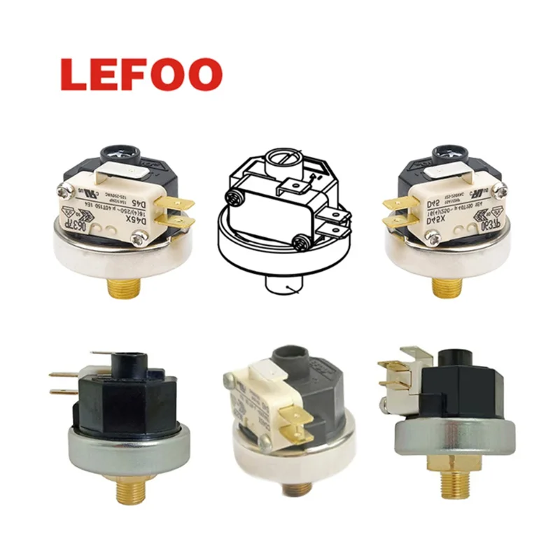 LF25 Steam pressure switch Original LEFOO G1/4 G1/8 0.5-8bar Normally open and normally closed 12V/24V/220V Universal voltage