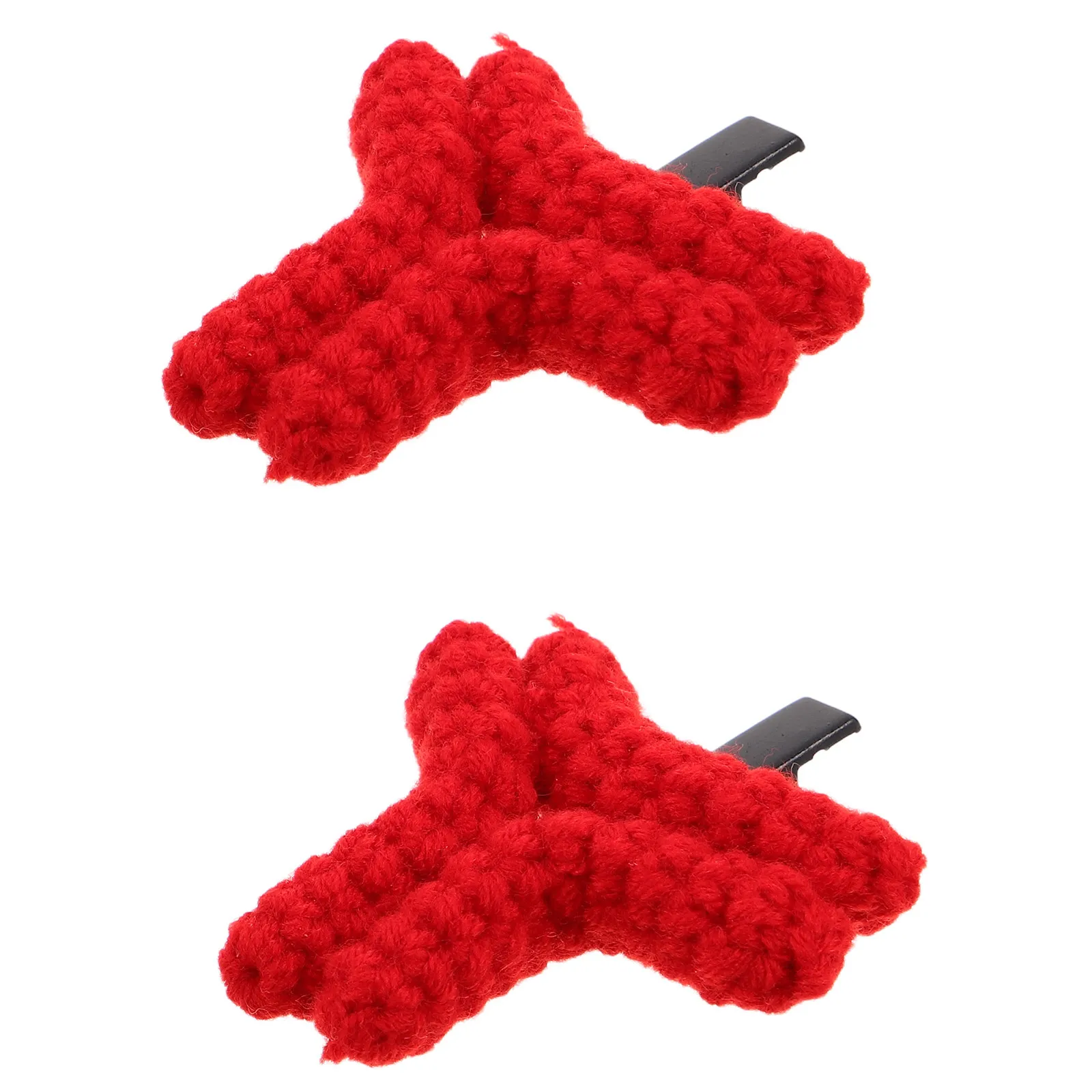 

1Pair Red Mini Angry Hairclip Hand-Knitted Cartoon Duckbill Barrette for Women Fun Hair Clips Styling Accessories Creative