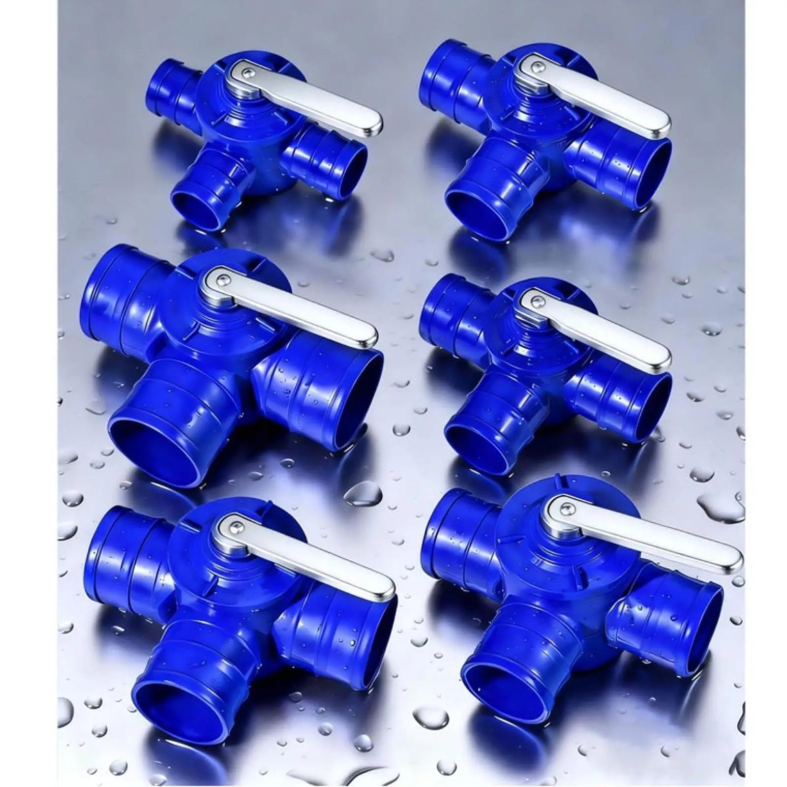 3 Way Hose Splitter Multifunctional High Flows Professional Water Hose Connector Heavy Duty Blue for Gardens Greenhouses Lawns