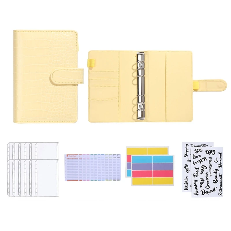 2022 neue A6 Binder Planer Set mit Binder Taschen Budget Blätter Index Aufkleber für Erwachsene