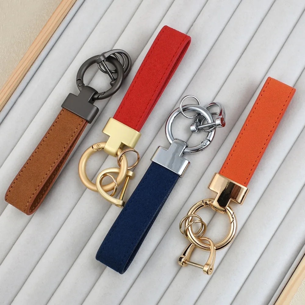

New PU Leather Keychain Women Men Car Key Ring Chain Holder Key Strap Waist Wallet Keyring Business Party Jewelry Gifts Custom