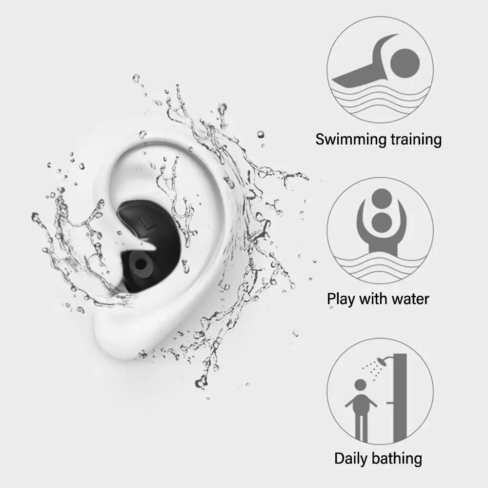 

Reusable Waterproof Silicone Earplugs, sound insulation and noise proof, practical nose clip set for swimming and daily sleeping