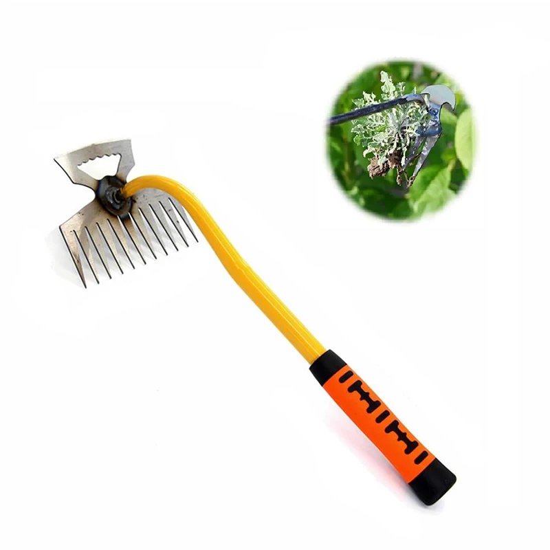 Gardening Hoe Weeding Tool Root Pulling Small Rake Loosening Metal Digging Wild Vegetables Steel Agricultural Tools