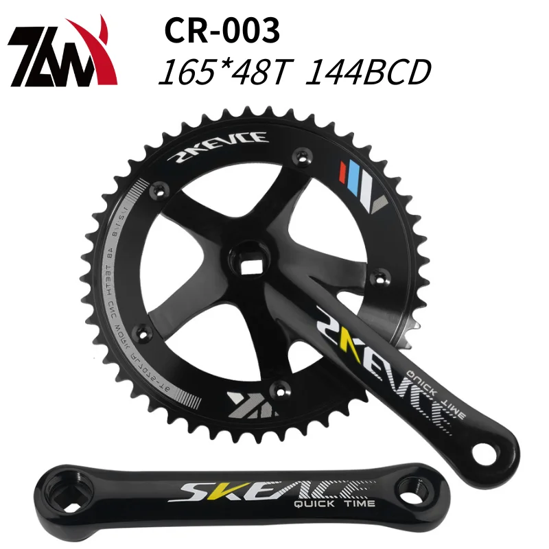 MTB Bike Crankset Square Hole Fixed Gear Chain Wheel 165mm 48T 144BCD Aluminum Alloy Single Speed Bikes Track Bicycle