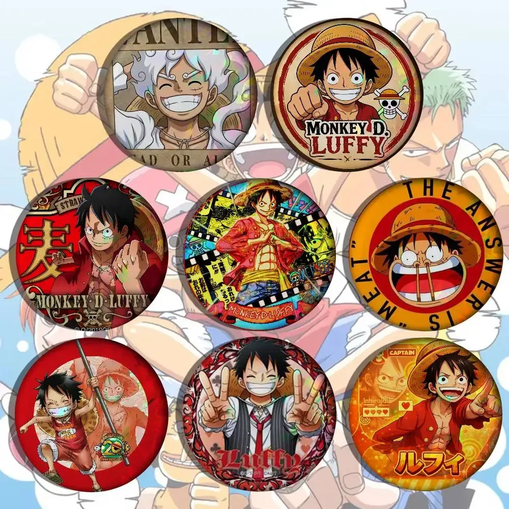 Monkey D. Luffy 32/44/58MM Anpassbare Anstecknadeln Niedliche Lustige Kreative Abzeichen Schmuck Deko Geschenke für Freunde