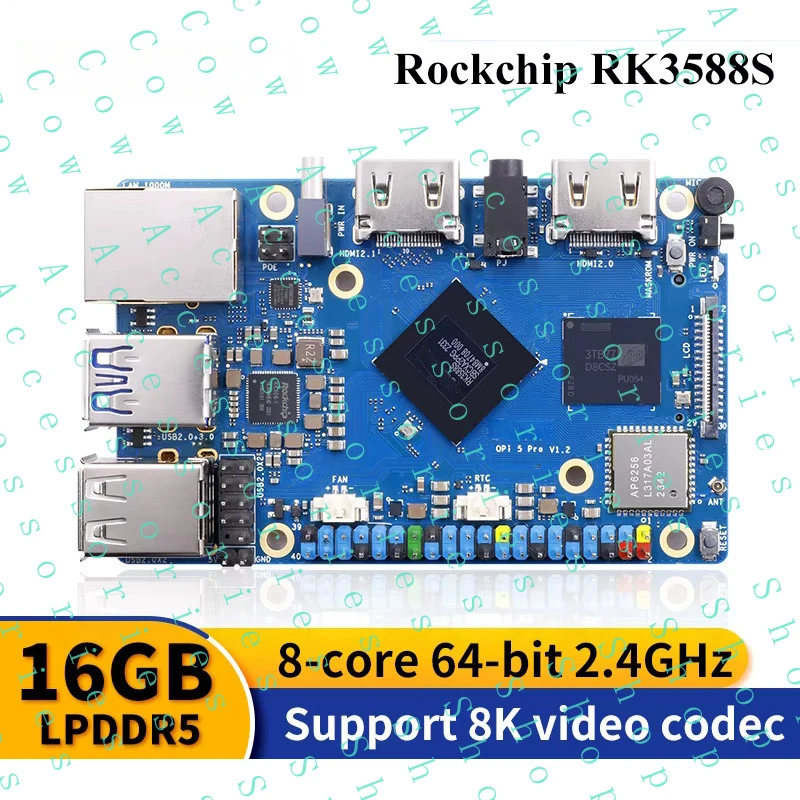 PP+ FOR Orange Pi 5 Pro 16GB RK3588S LPDDR5 Wifi5.0-BT5 Development Board