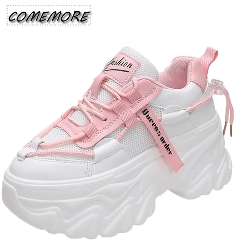 2023 Trend Thick Bottom Chunky Sneakers Woman Breathable Casual Shoes Womens Sports Spring Autumn Platform Tennis Female Lace-up