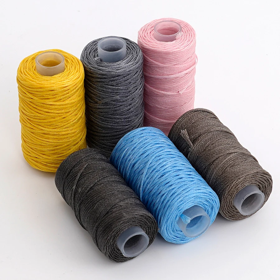1mm Waxed Thread, 50 Meters Per Roll, Leather Sewing Wax Thread, Book Binding Braided Wax Cord