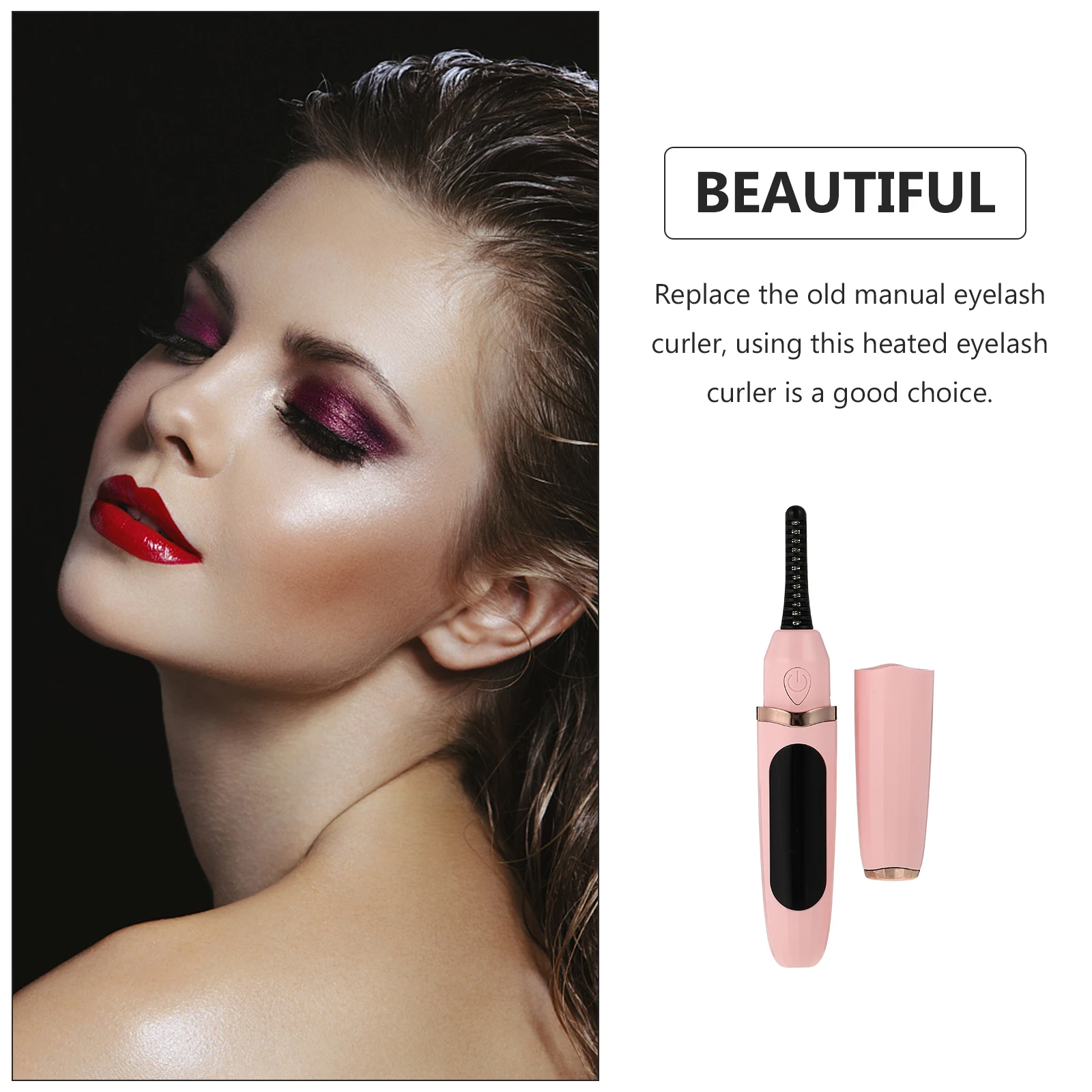 1 セット 1 セット電気加熱まつげカーラー高速加熱インテリジェント温度制御ポータブルメイクアップツール女性女の子ギフト用