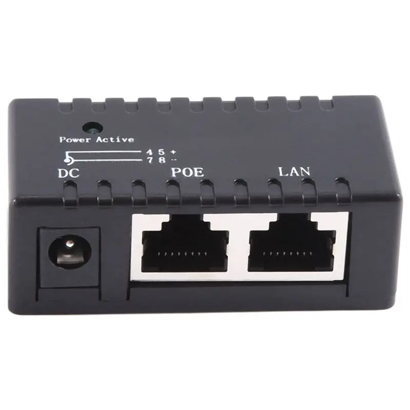 AED6-Poe Splitter Poe Injector Rj45 Dc 5.5Mm X 2.1Mm Input Passive Poe Injector Splitter Adapter Connector For Ip Network Camera