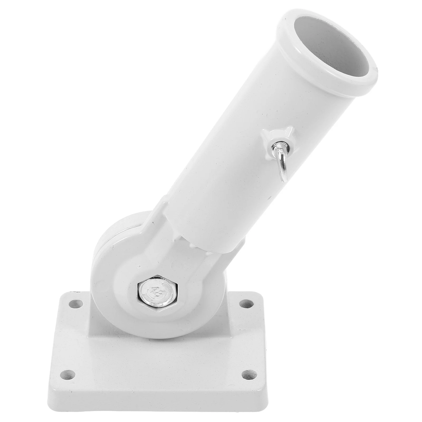 Soporte ajustable para mástil de bandera de montaje en pared, rotación de 180 grados, soporte de Metal resistente, Base de aluminio blanca para exteriores para pared
