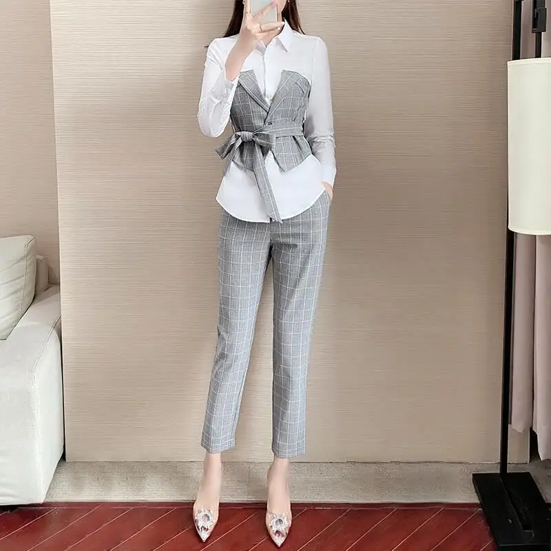 Deux pièces de style étranger mince pour femme, réduction de l\'âge, à la mode, décontracté et élégant, trempé, nouveau, printemps et automne 2022
