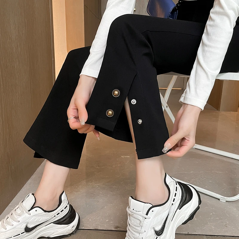 

Новые женские брюки для осени: элитная одежда для женщин из магазина в Чжэнчжоу, брюки-лосины из тканого материала длиной 7/8