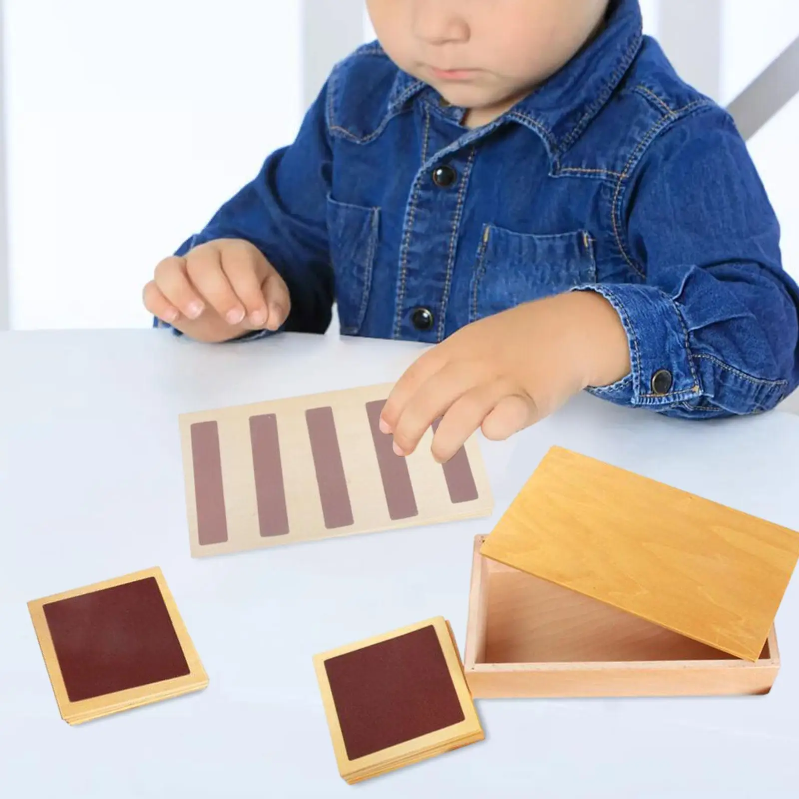 

Sensory Materials Tactile Touch, Montessori Sensorial Rough and Smooth Boards Tactile Board for Preschool Kid gift