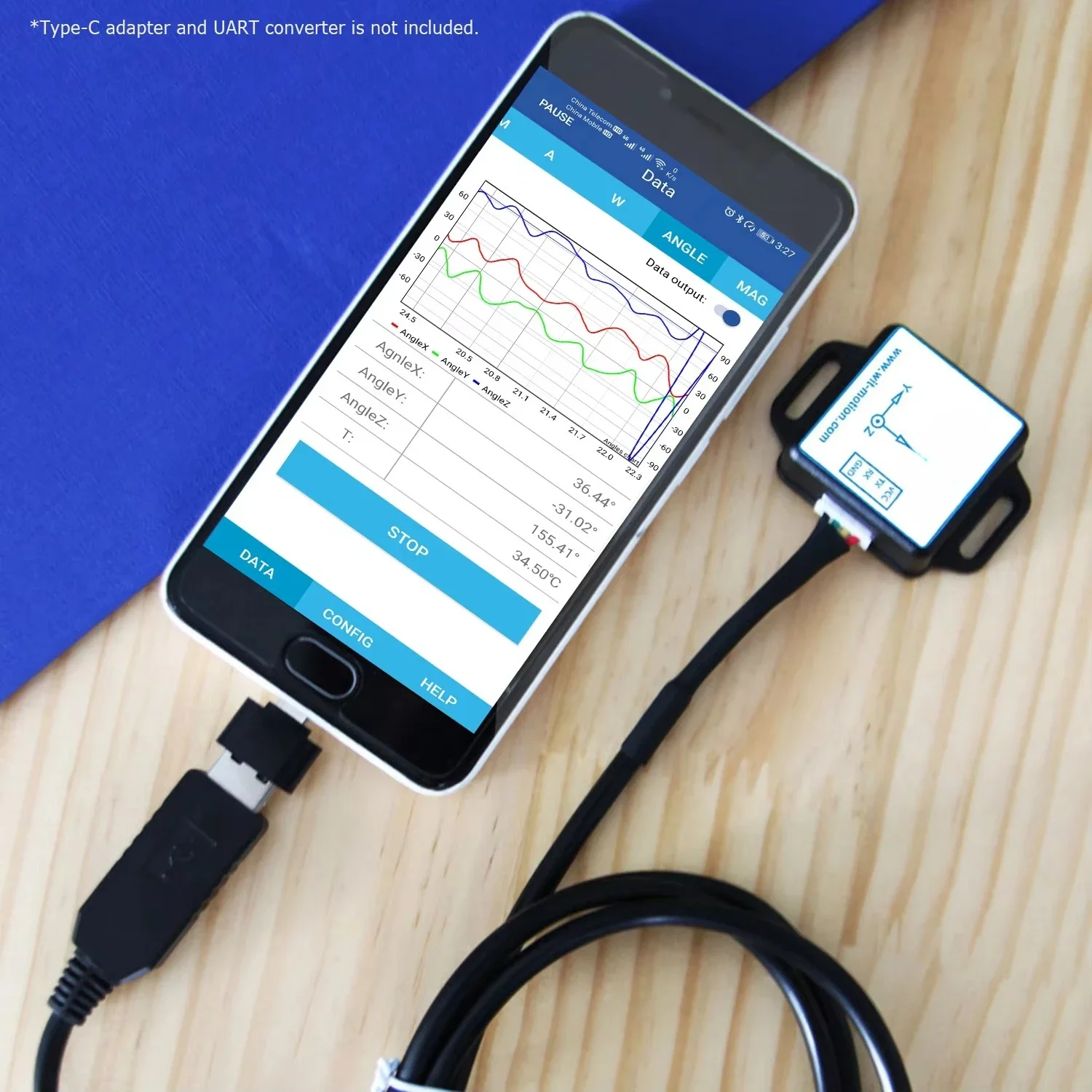 WT901C-TTL IMU Roll Pitch Yaw Acceleration + Gyroscope + Angle + Magnet Field Output, 200HZ Accelerometer IMU