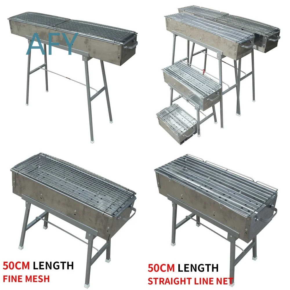 Portable Folding Charcoal BBQ Grill for Outdoor Camping Picnic Patio Cooking Stainless Steel Scissor Tong Set Compact