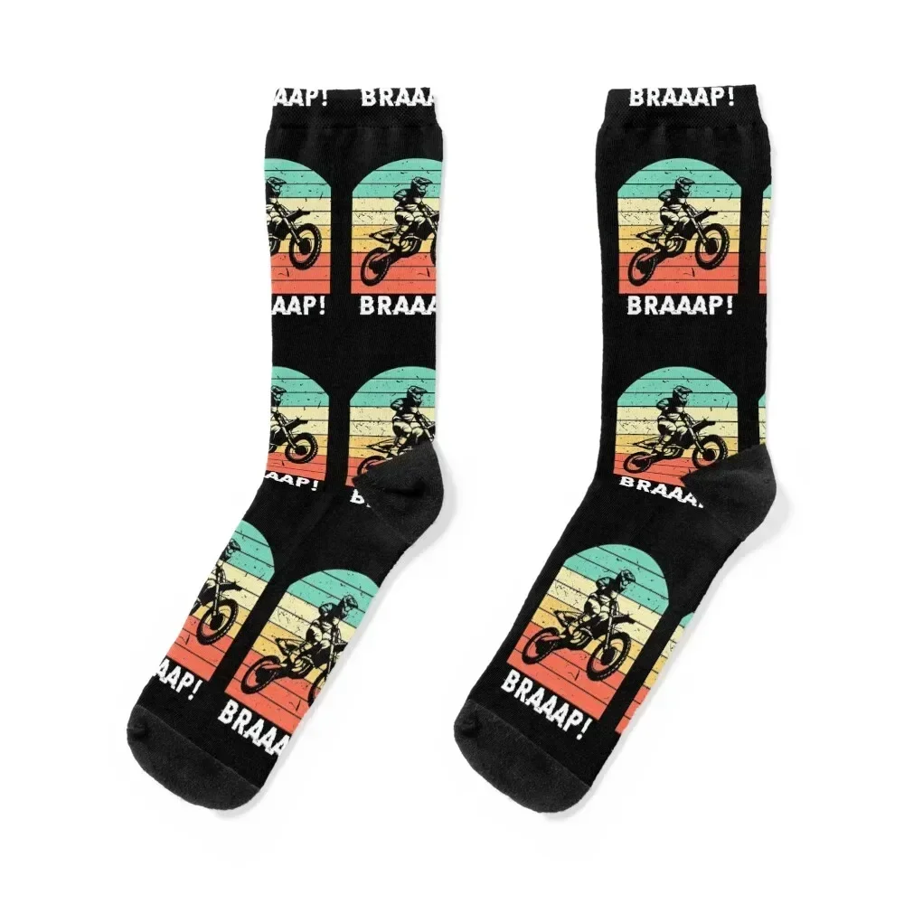 

Funny motocross dirt bike offroad Motorcross Socks Antiskid soccer retro christmass gift short Men's Socks Women's