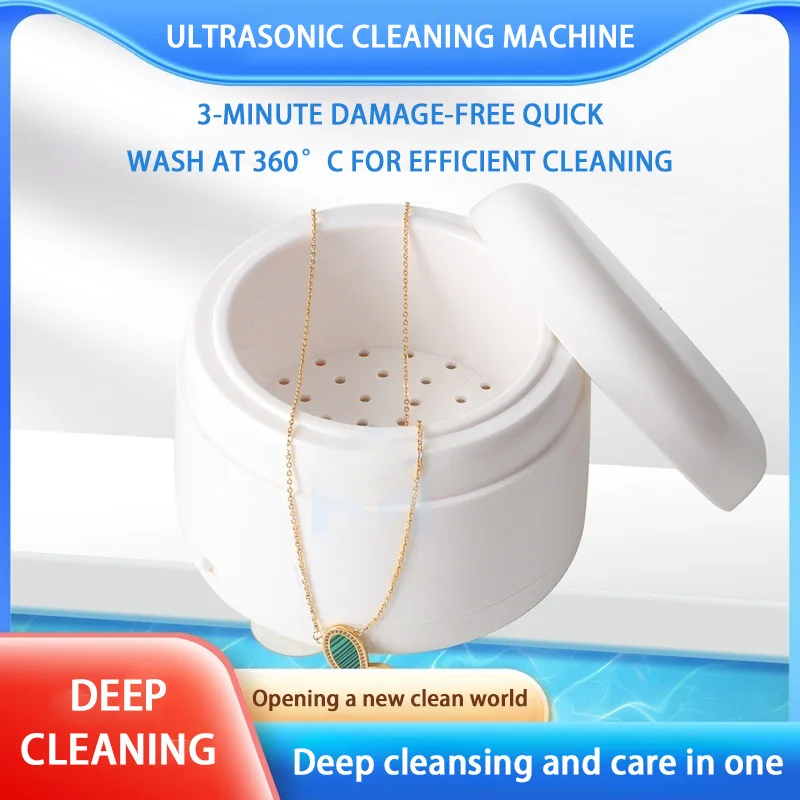 Ultrasonic Cleaner Professional Portable Retainer Denture Cleaning UV Light 48kHz Adjustable Mode For Jewelry Denture Brace Ring
