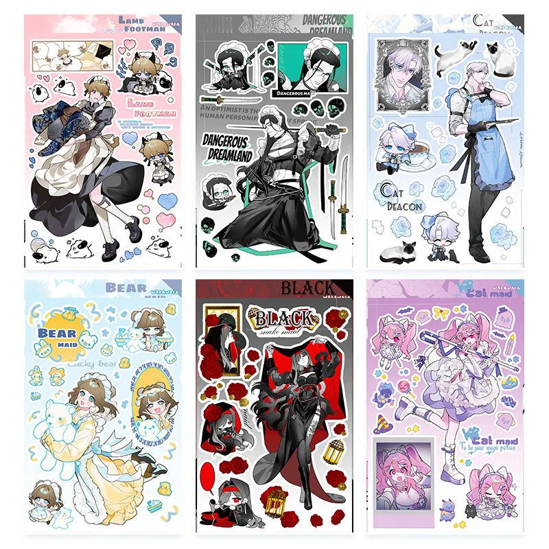 1 Pc Cute Cartoon Boy Pattern Stickers Comic Boy DIY Scrapbooking Journaling Decorative Supplies Laptop Phone Deco Stickers