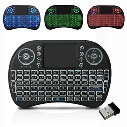 Cool Backlit I8 Mini Air Mouse 2.4G Wireless Keyboard Touchpad English Russian Spanish French Remote Control for Android