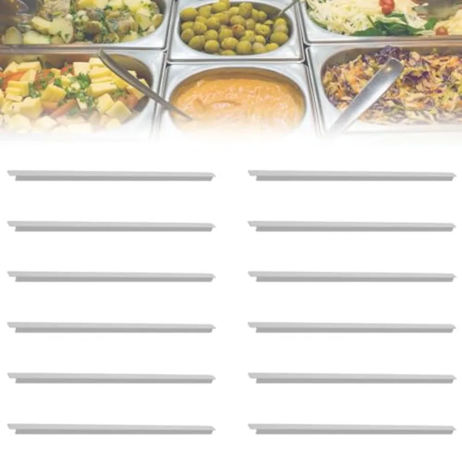 

tonchean 12PCS 20.67 Inch Stainless Steel Steam Table Adapter Bars Metal Cooler Food Divider Rods for Hotel Pan Configuratio Co