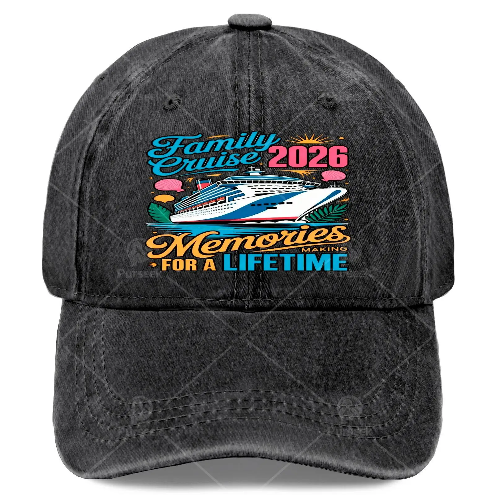 Unisex Funny Washed Baseball for Family Cruise Vacation Memories 2026