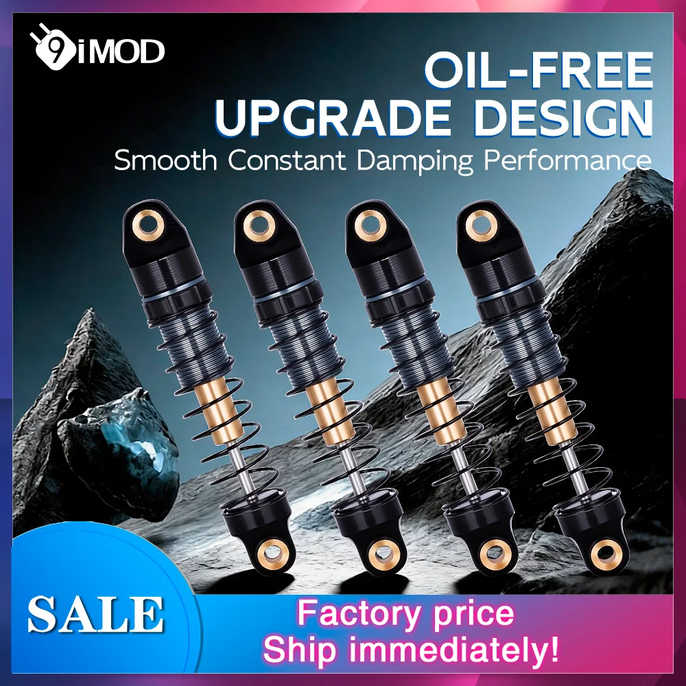 9IMOD 28.5mm CNC Aluminum Shock Absorbers 4Pcs Oil-Filled Damper Upgrade for 1/30 RC Crawler Axial SCX30 Black/Titanium/Red