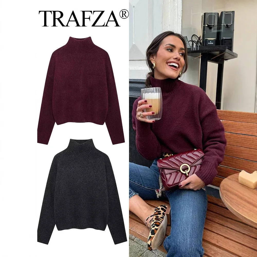 Рисунок 2 - Женский элегантный бордовый вязаный пуловер