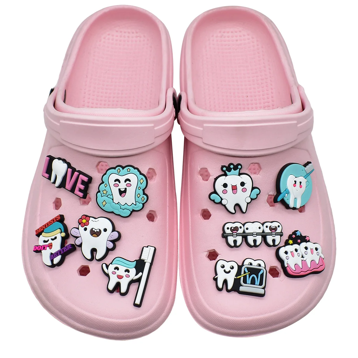 New Arrivals Tooth Health Shoe Charms for Crocs Pin Accessories Charms Clog Shoe Slipper Wristband Decoration Party Gifts