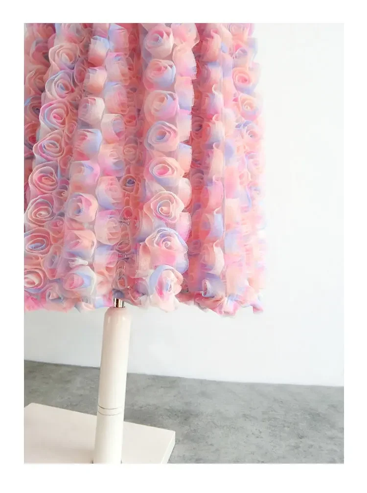 Kids Baby Girls AB Reversible Tutu Skirt Rainbow Colorful Mesh Tulle Layered Puffy Petticoat Princess Ballet Underskirt