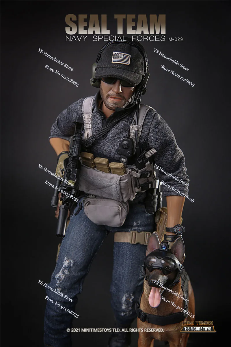 MINITIMES M029 1/6 Seal Team Navy Special Forces Man Soldier Model Training Dog Toys Ornament 12