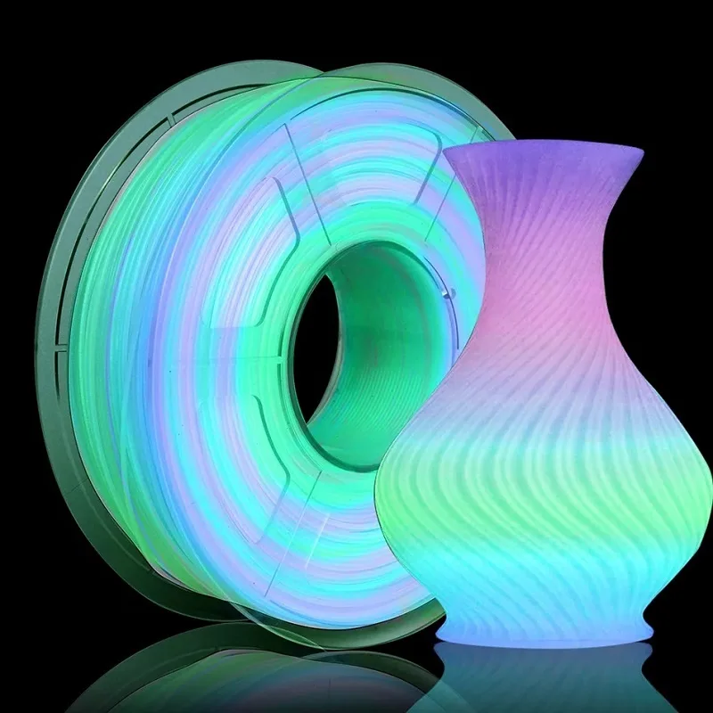 

3D Printer Filament Glow In Dark PLA 1.75mm 1kg/500g/250g Color Change Clear Filament Luminous Pla Shiny Firefly Blue Green